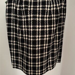 Classic Black and White Plaid Skirt